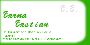 barna bastian business card